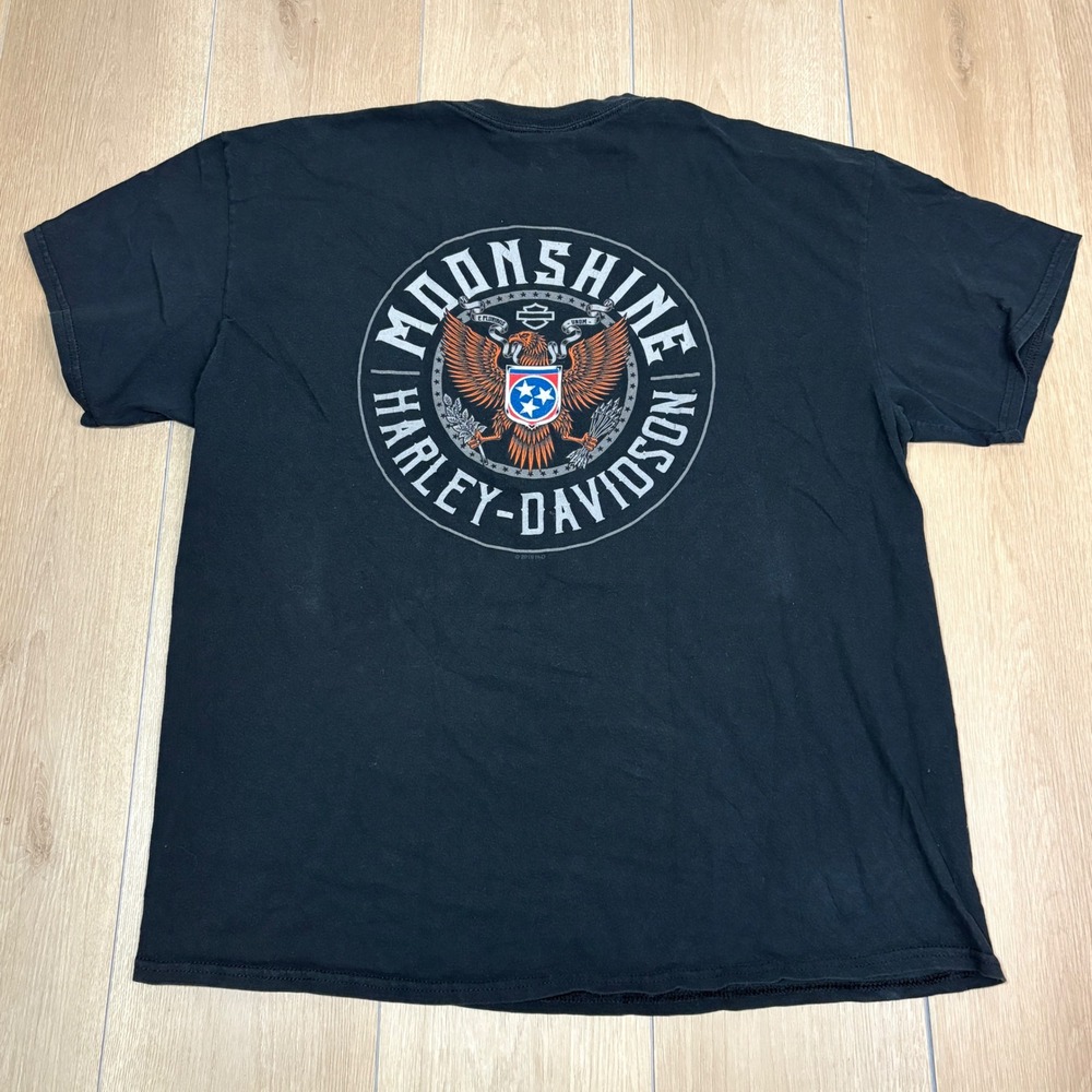 Harley-Davidson Moonshine Franklin Tennessee Eagle Graphic T-Shirt Black Large